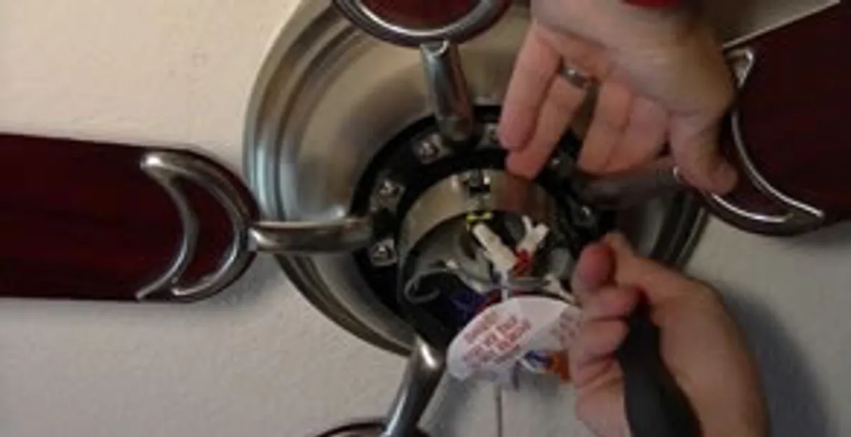 Ceiling fan installation with electrical wiring and mounting by professional electrician in San Antonio, TX