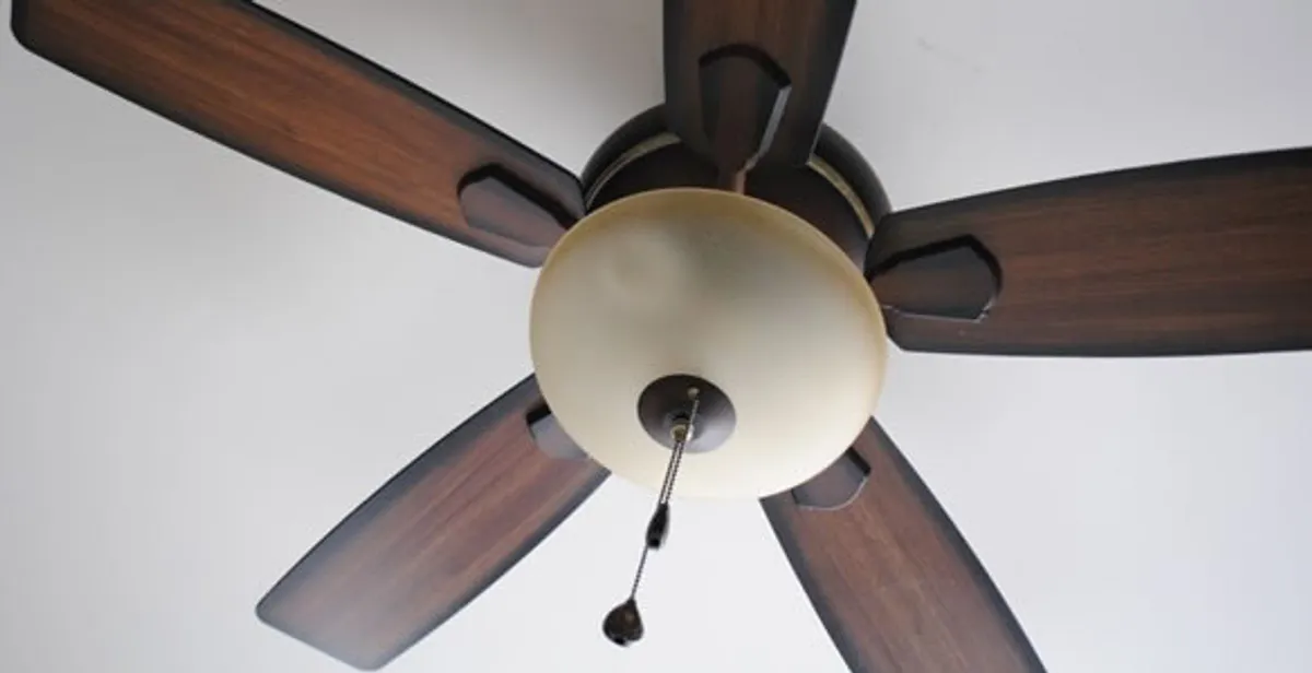 Fully installed ceiling fan with balanced blades and light fixture in San Antonio, TX